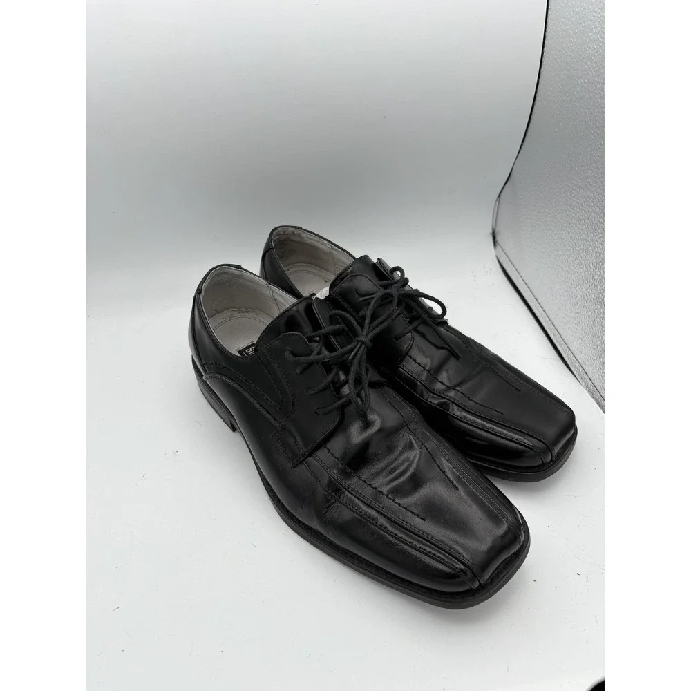 Stacy Adams Shoes‎ Mens Size 10 Black Leather Square Toe Derby Dress Lined
